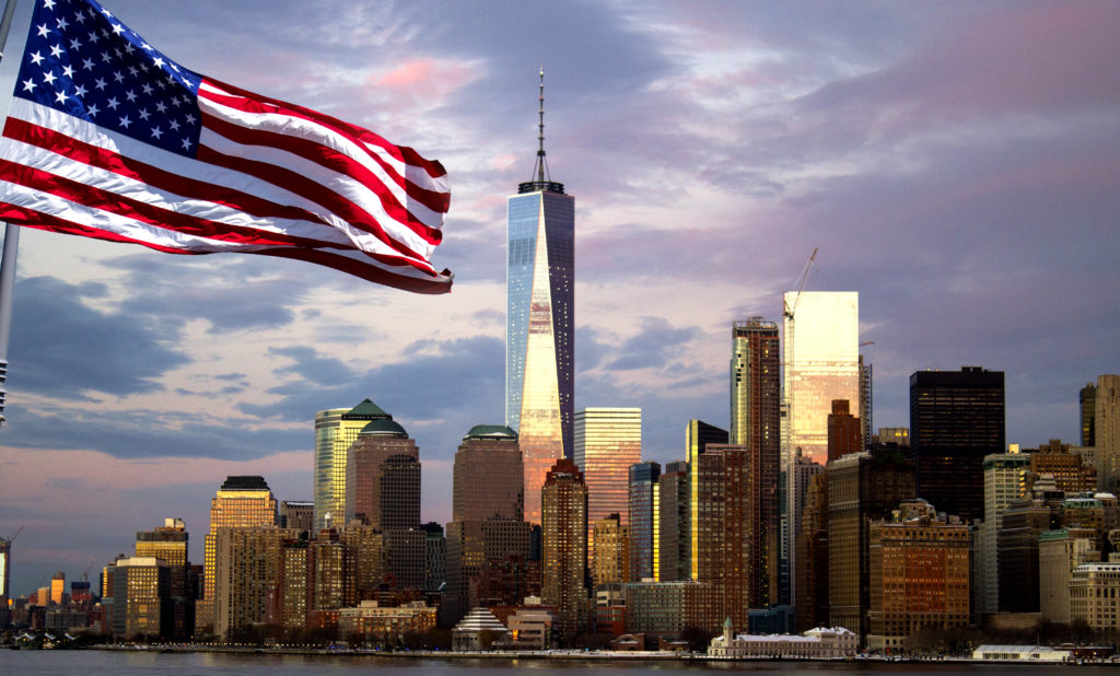 Beautiful view of Freedom Tower, Manhattan, NY.